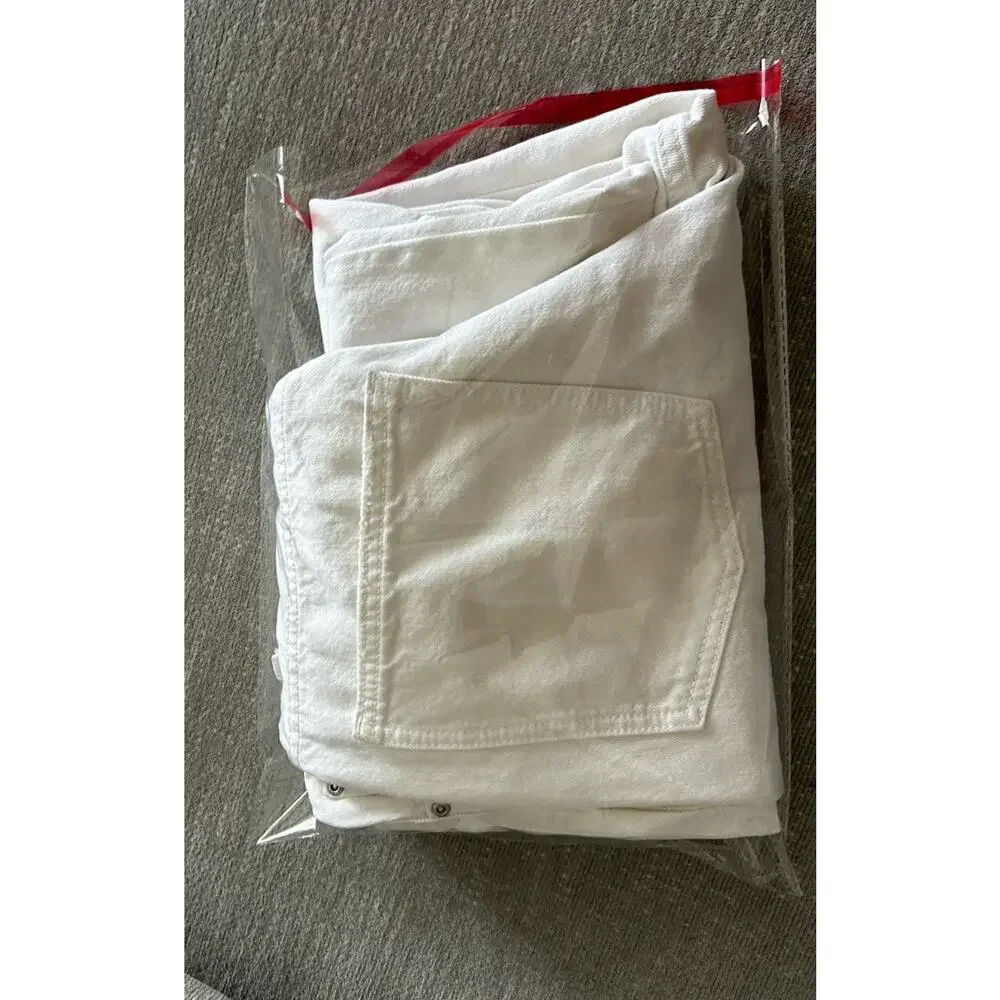 ZARA Barrel Jeans White Wide Leg Size 6 Baggy Boho - Picture 10 of 10